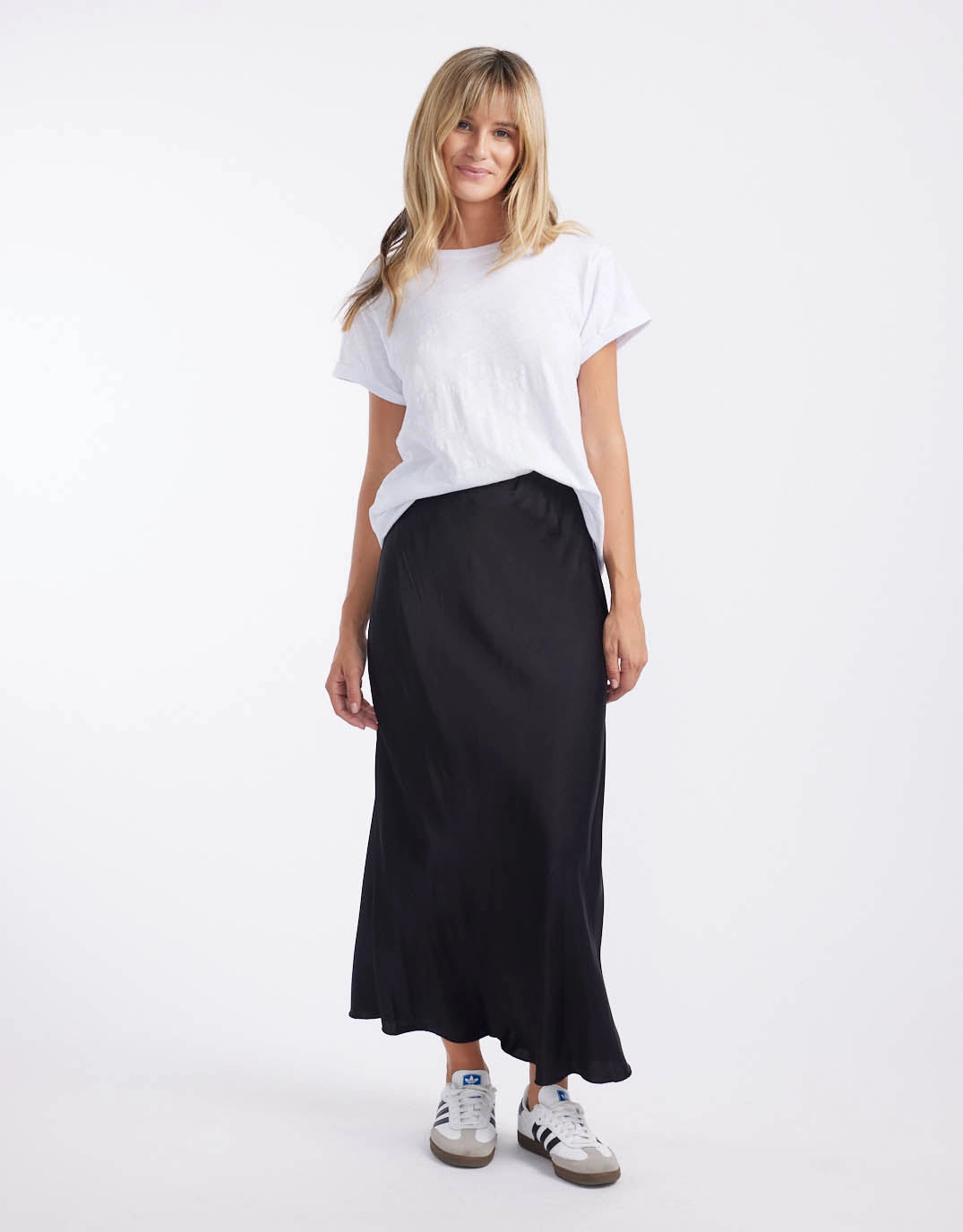 Rosette Satin Skirt - Black