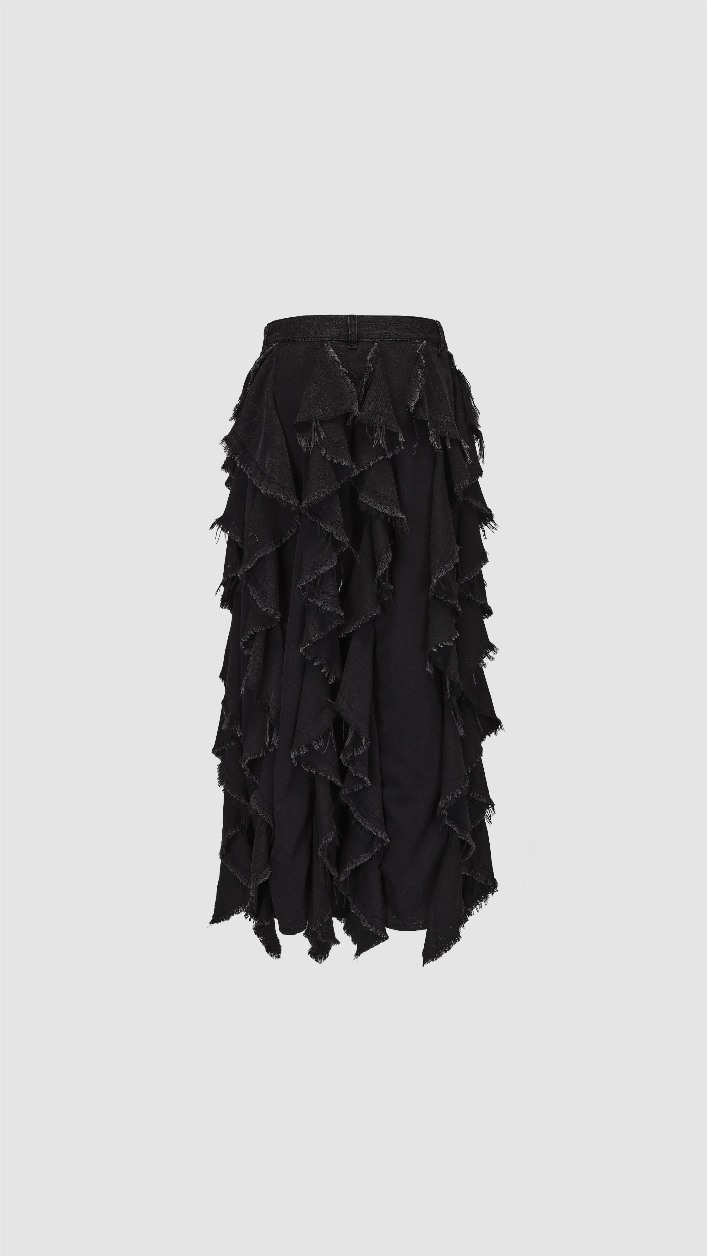 Ruffles Denim Skirt