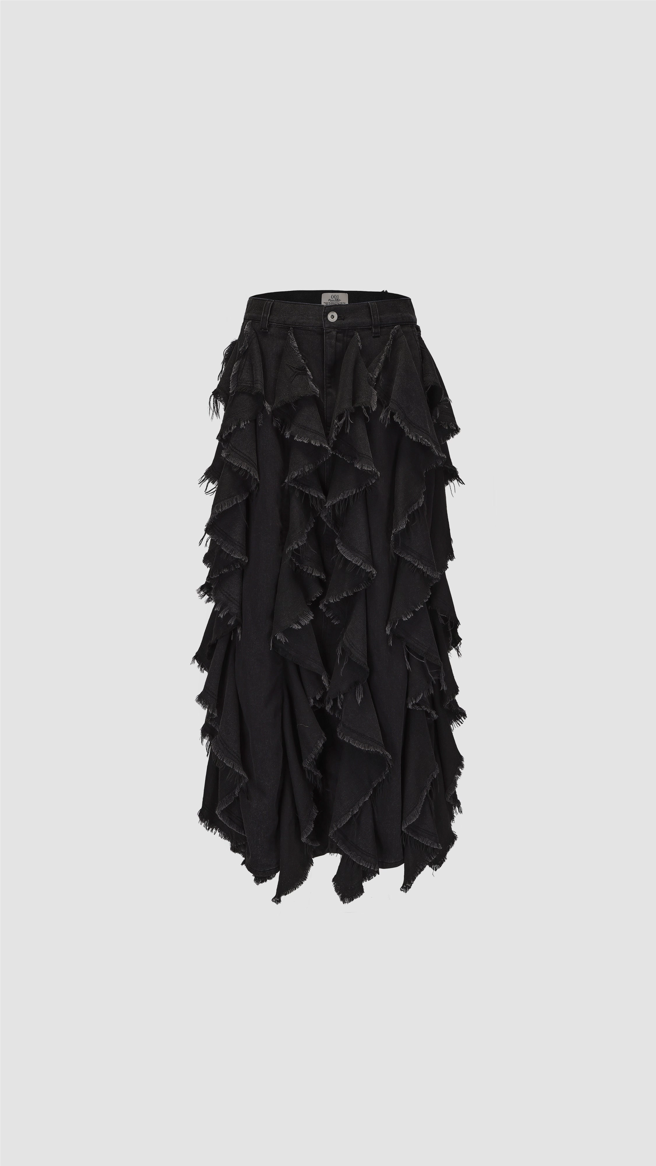 Ruffles Denim Skirt