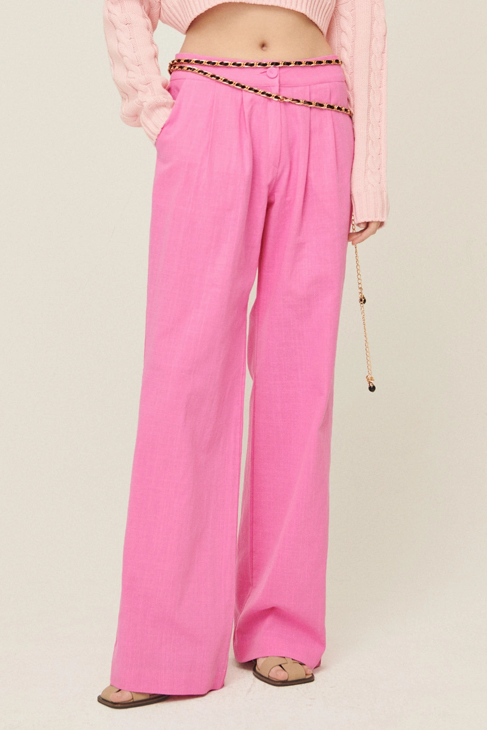 Sabrina Pintucked Wide Pants