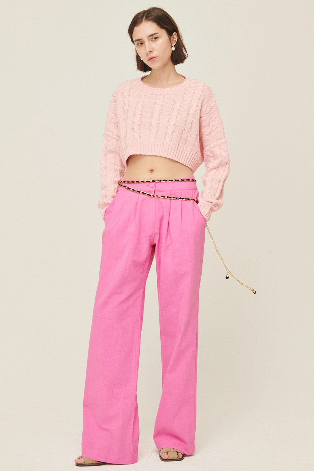 Sabrina Pintucked Wide Pants