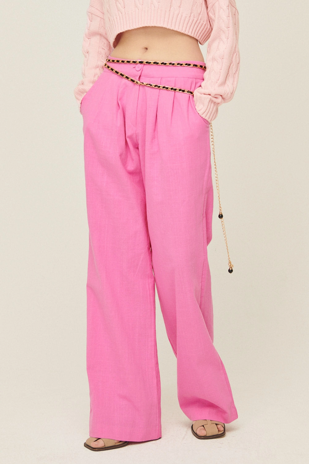 Sabrina Pintucked Wide Pants