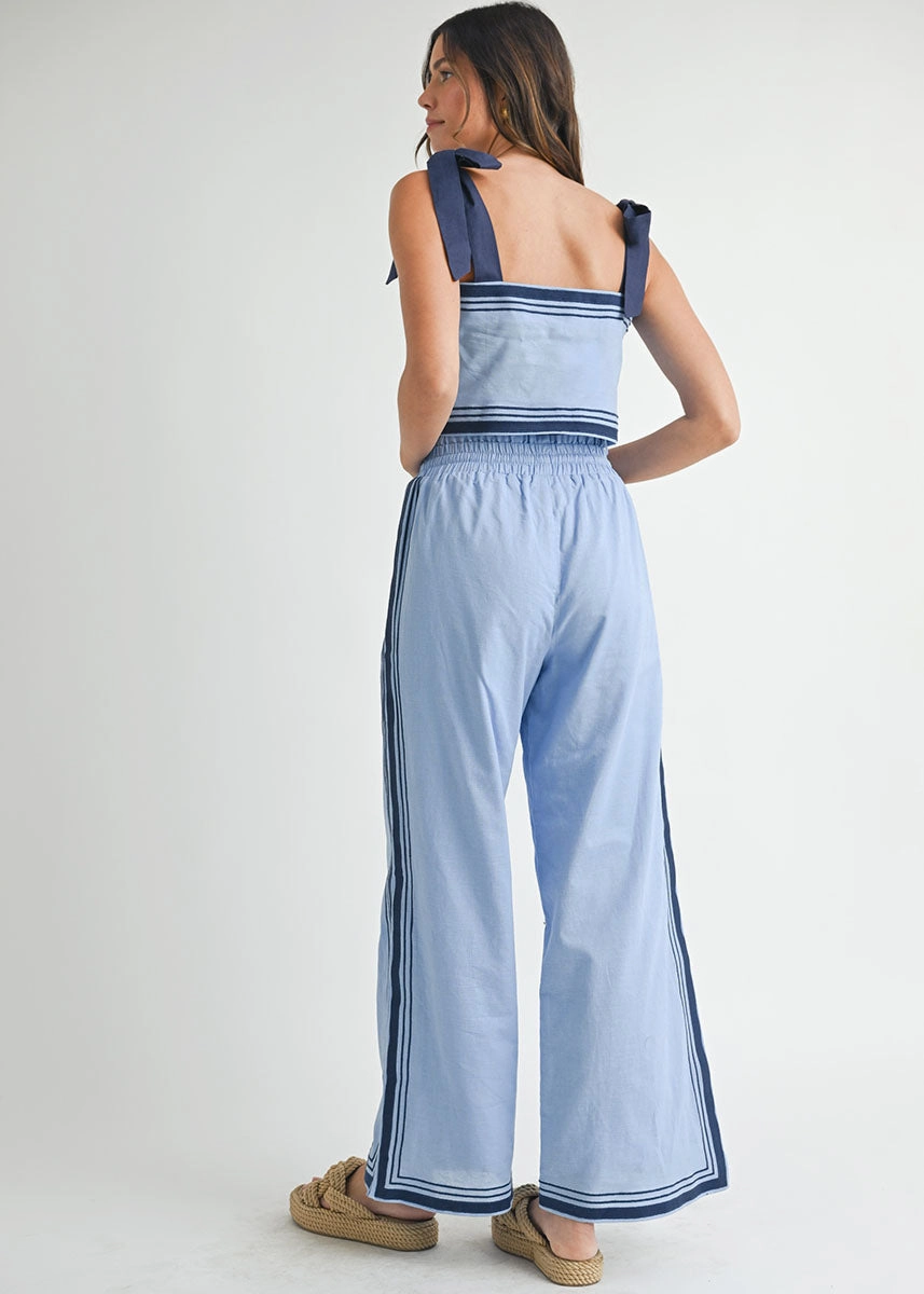 Sail Linen Crop Top & Pant Set - Periwinkle