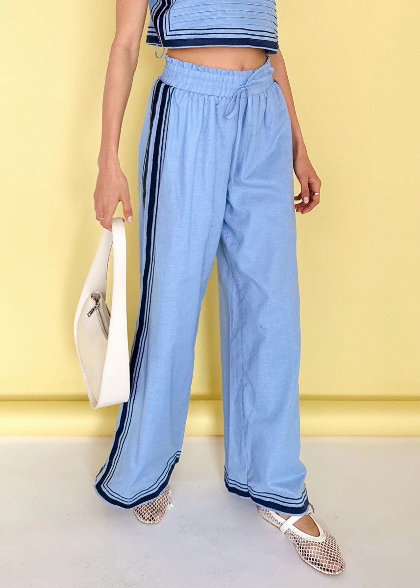 Sail Linen Crop Top & Pant Set - Periwinkle