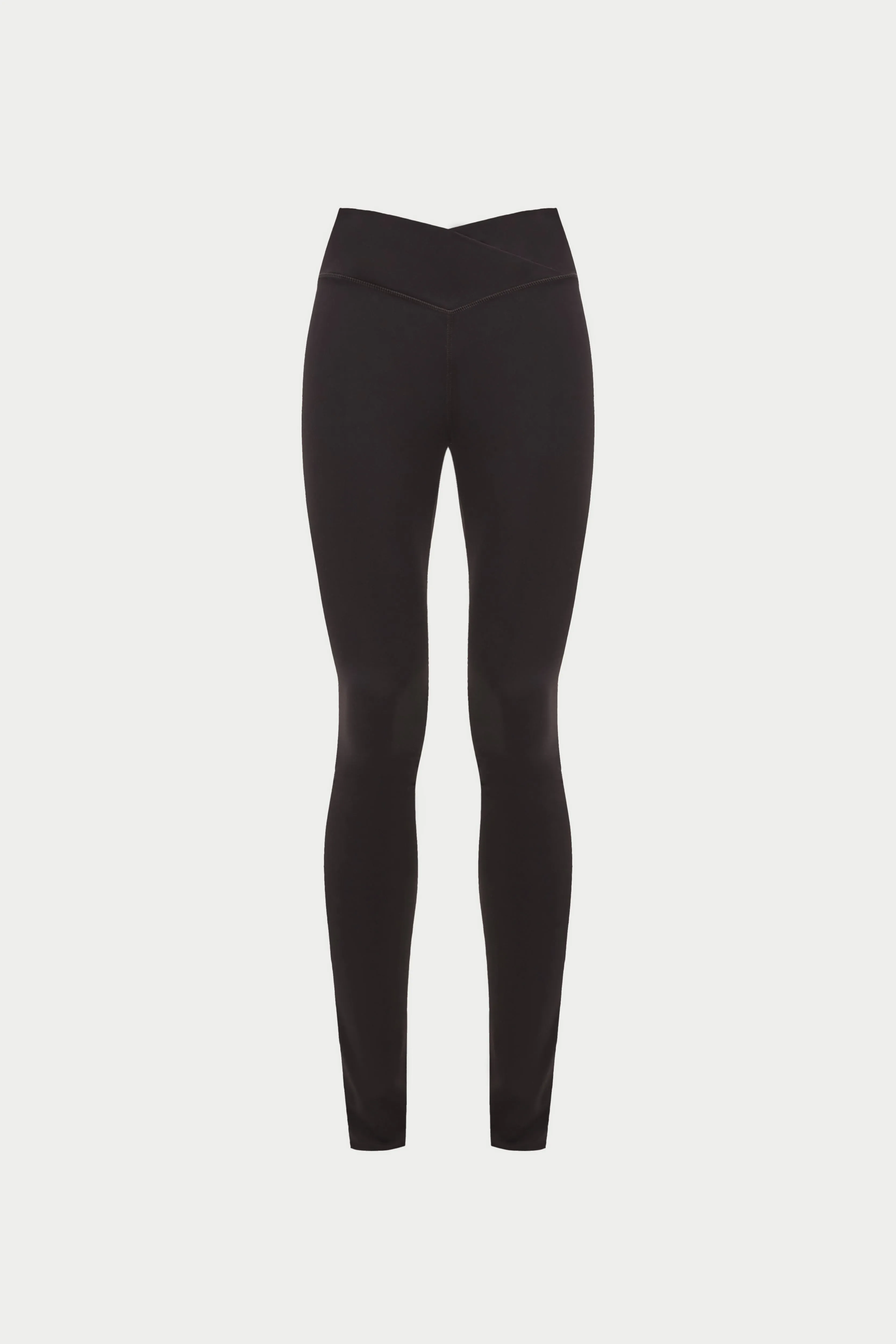 SCULPTING STRETCH CROSSOVER WAISTBAND LEGGINGS - CHOCOLATE