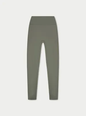 SCULPTING STRETCH EMBLEM LEGGINGS - KHAKI