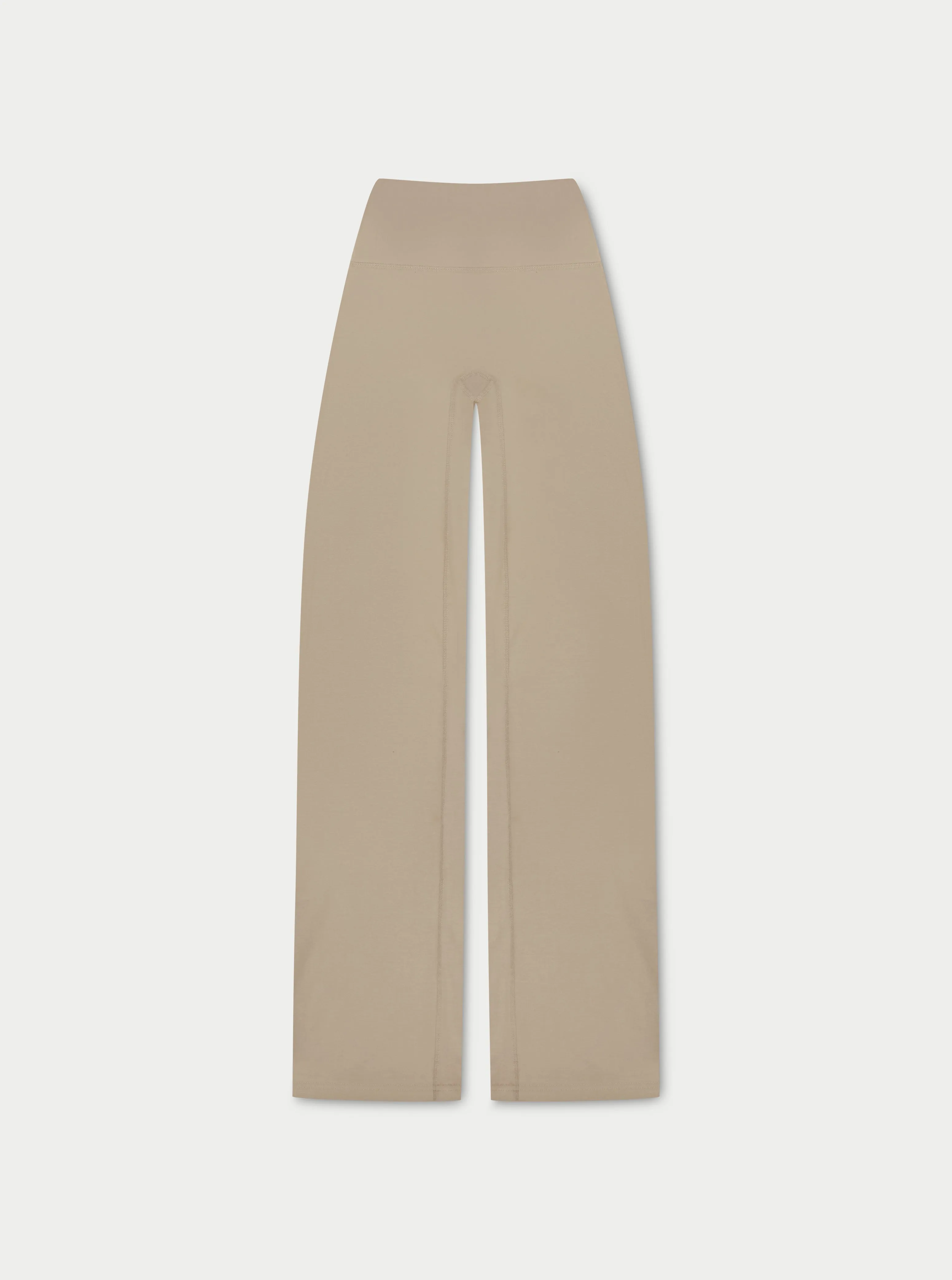 SCULPTING STRETCH FOLDOVER WAISTBAND YOGA PANTS - BEIGE