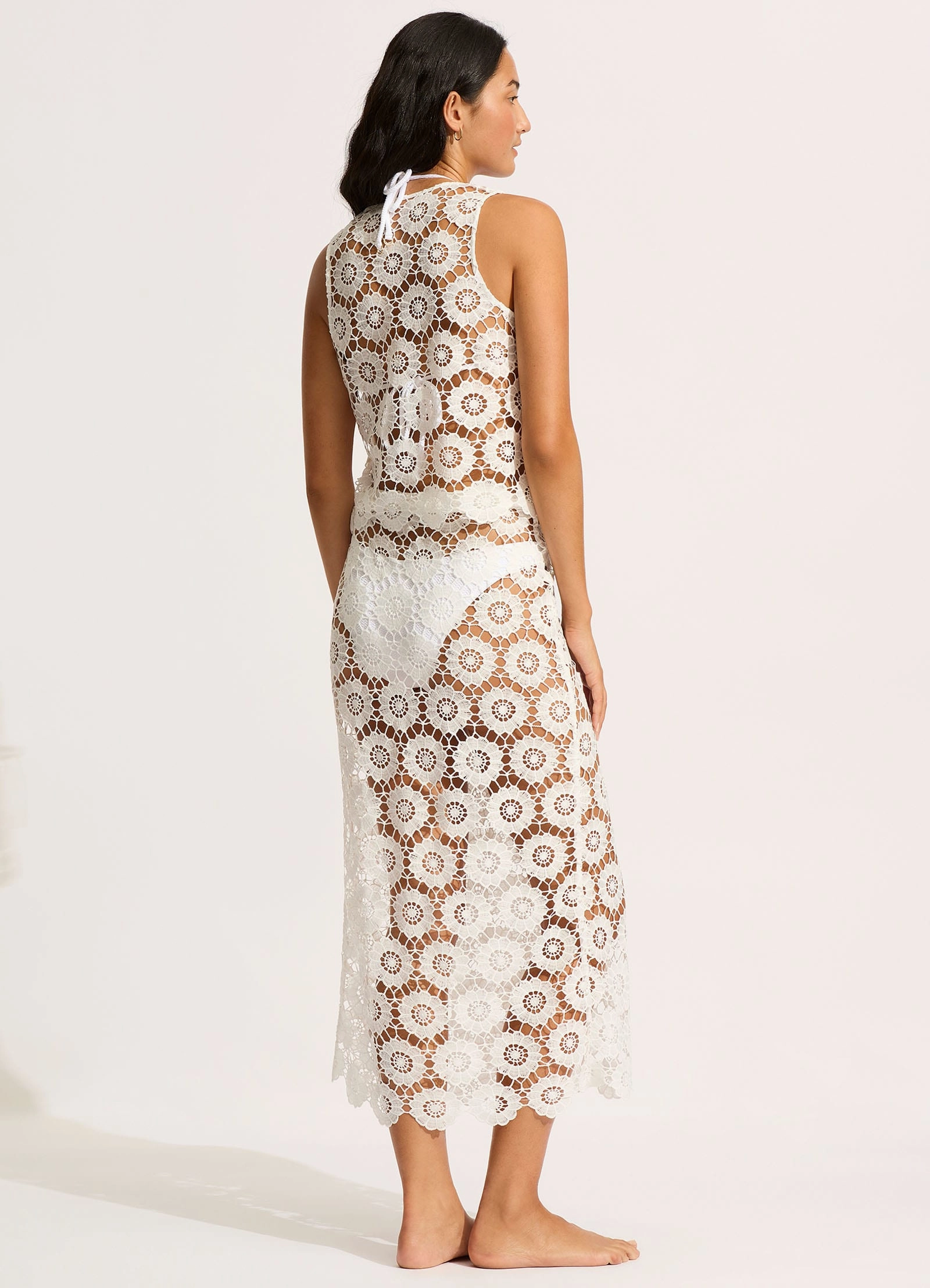 Secret Garden Maxi Wrap Maxi Skirt - White