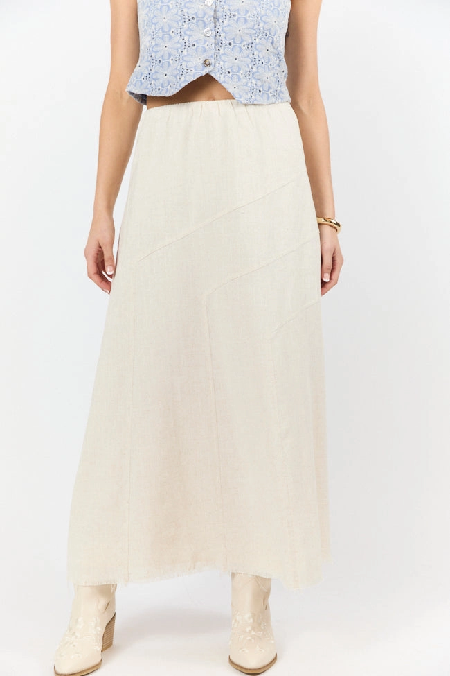 Simple As That Linen Blend Maxi Skirt