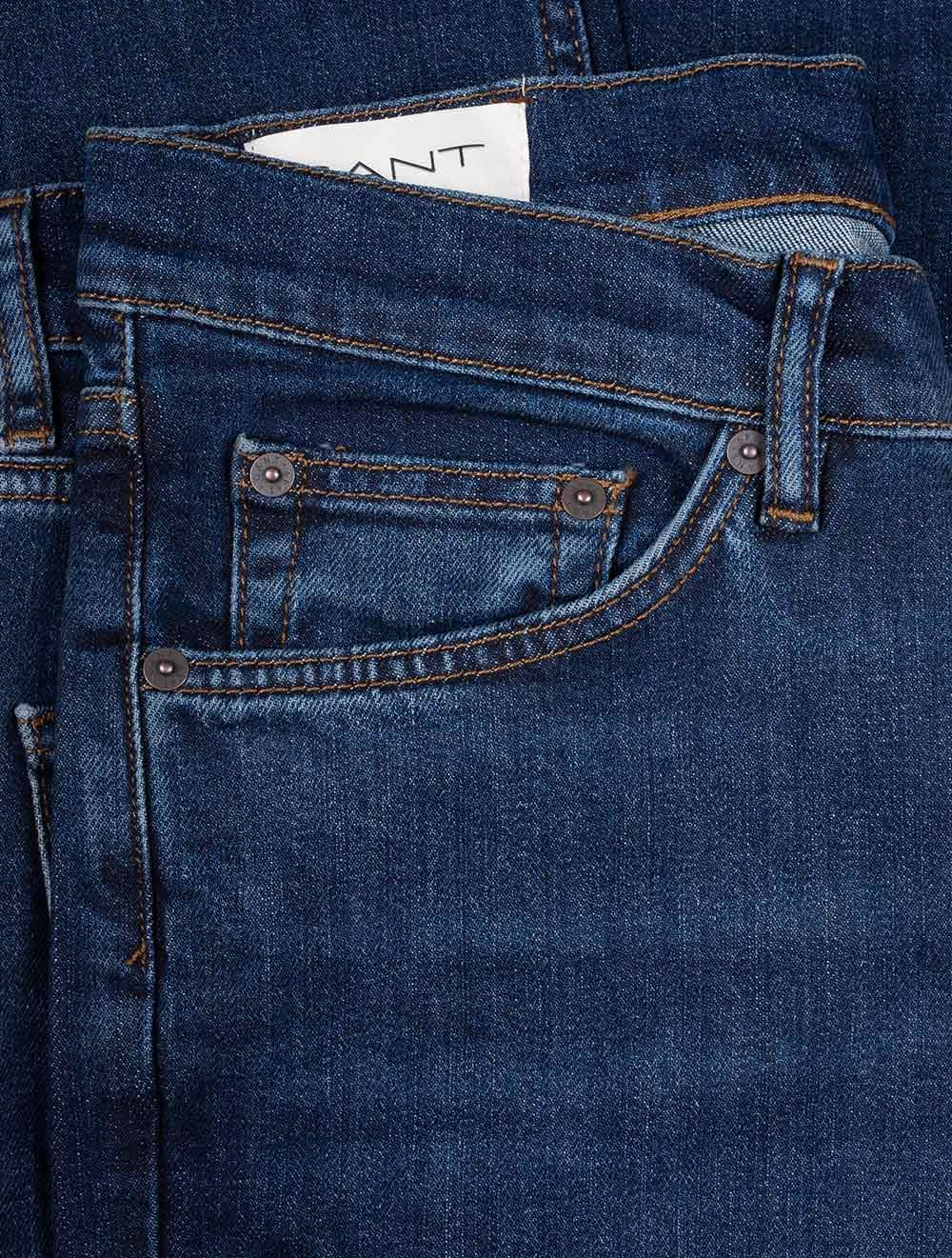 Slim Jeans Dark Blue Worn In