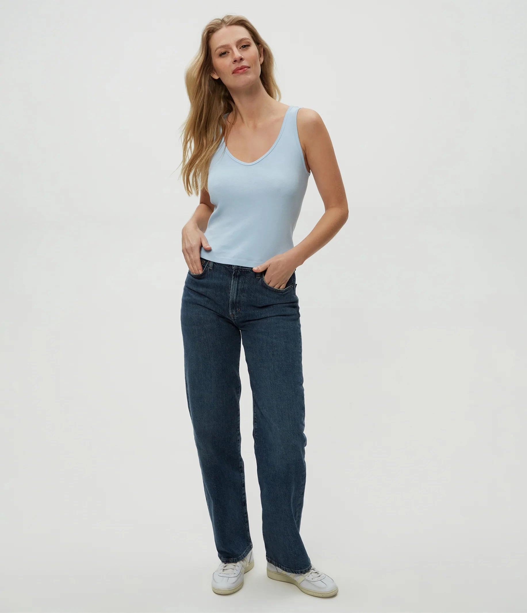 Sloan V Neck Tank - Fountain