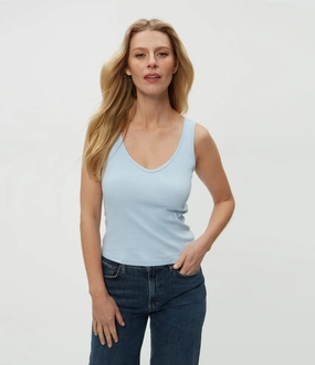 Sloan V Neck Tank - Fountain