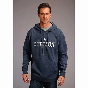 Stetson Large Star Logo (Navy Heather) - Men's Hoodie Sweatshirt