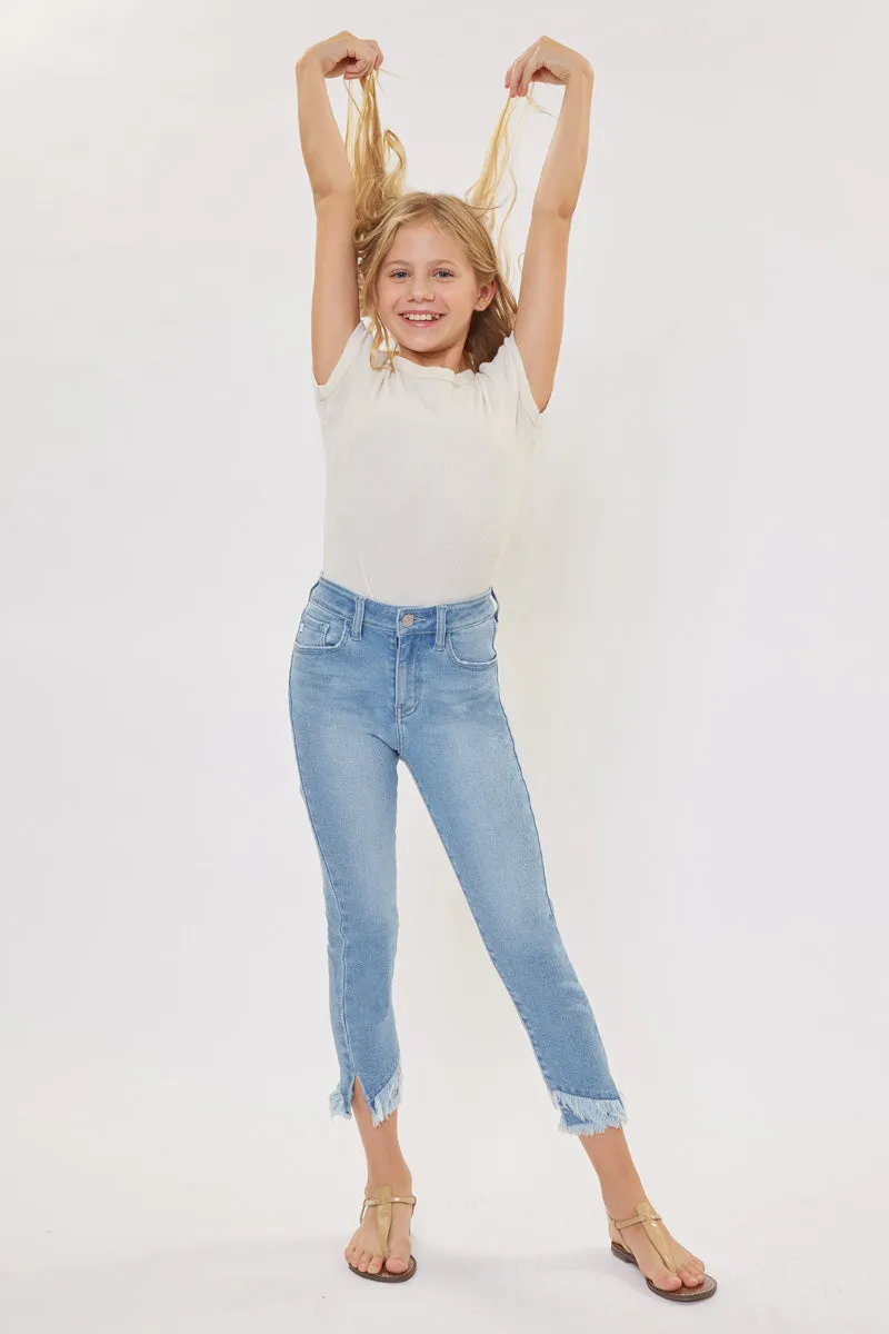 Summer High Rise Ankle Skinny Kid Jeans