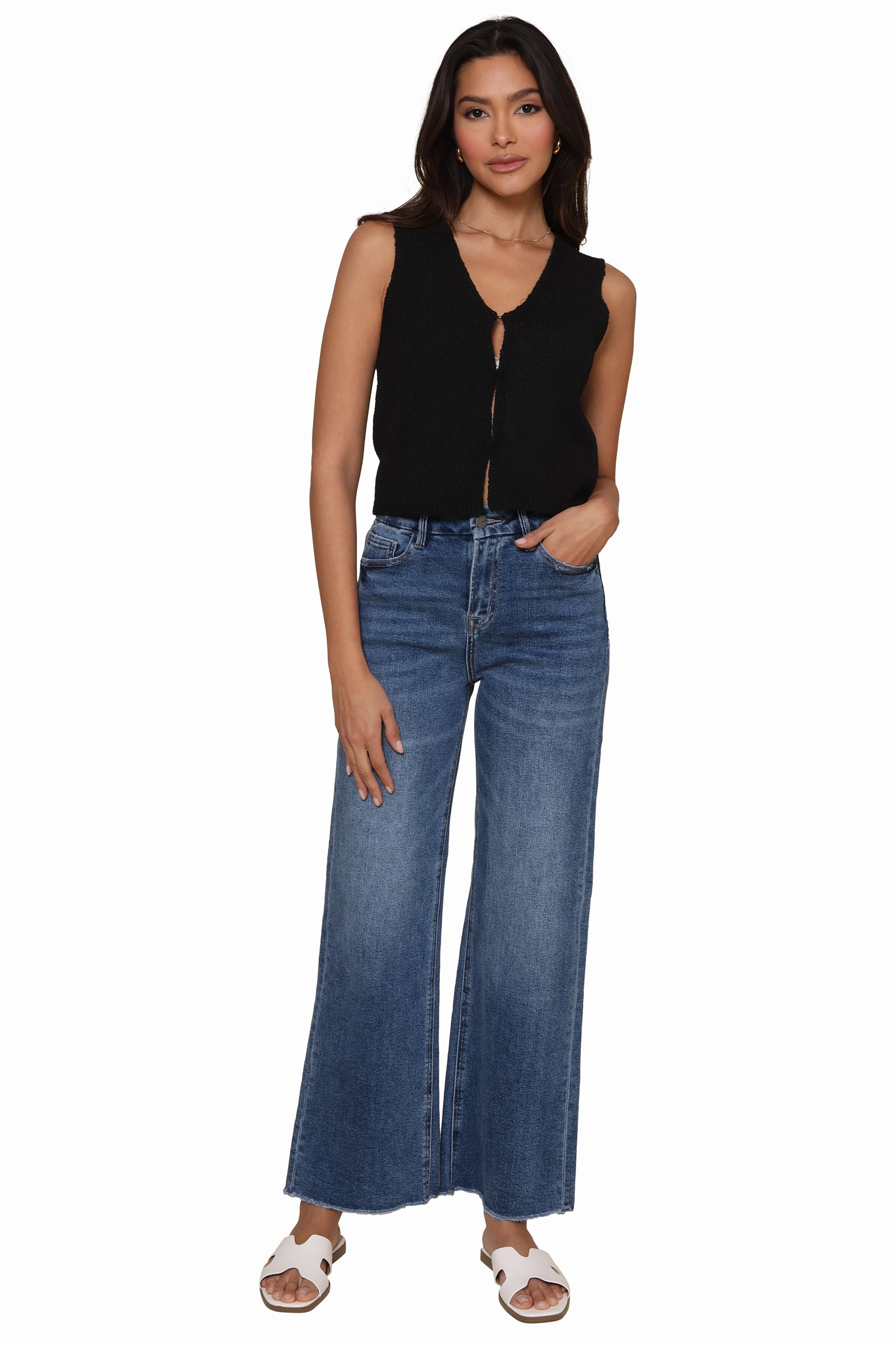 Super High Rise Wide Leg With Grinding