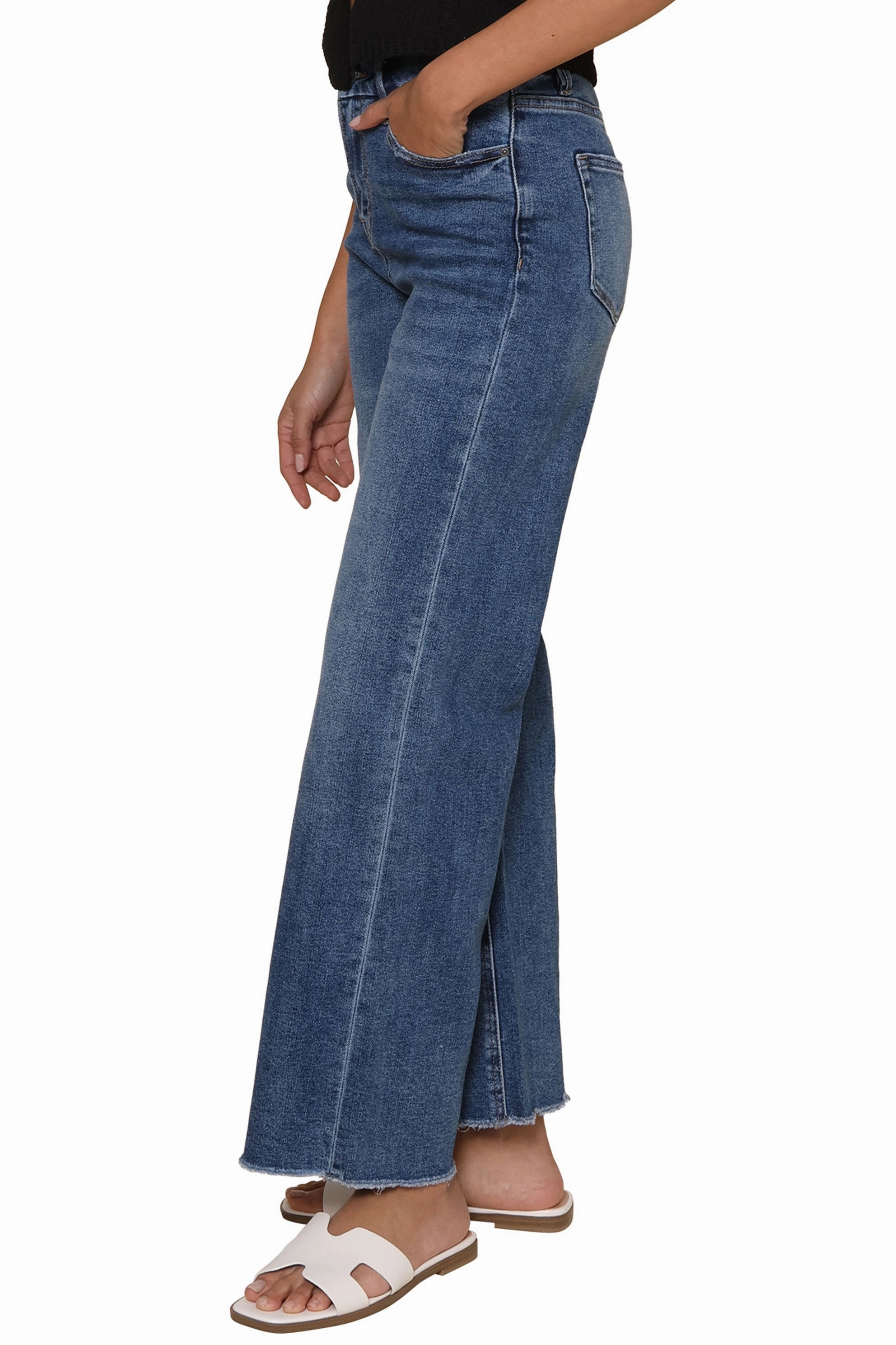 Super High Rise Wide Leg With Grinding