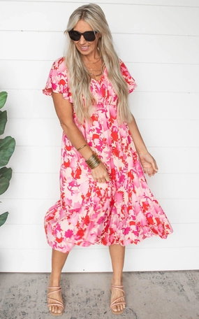 Sweet as Pie Printed Midi Dress - Final Sale