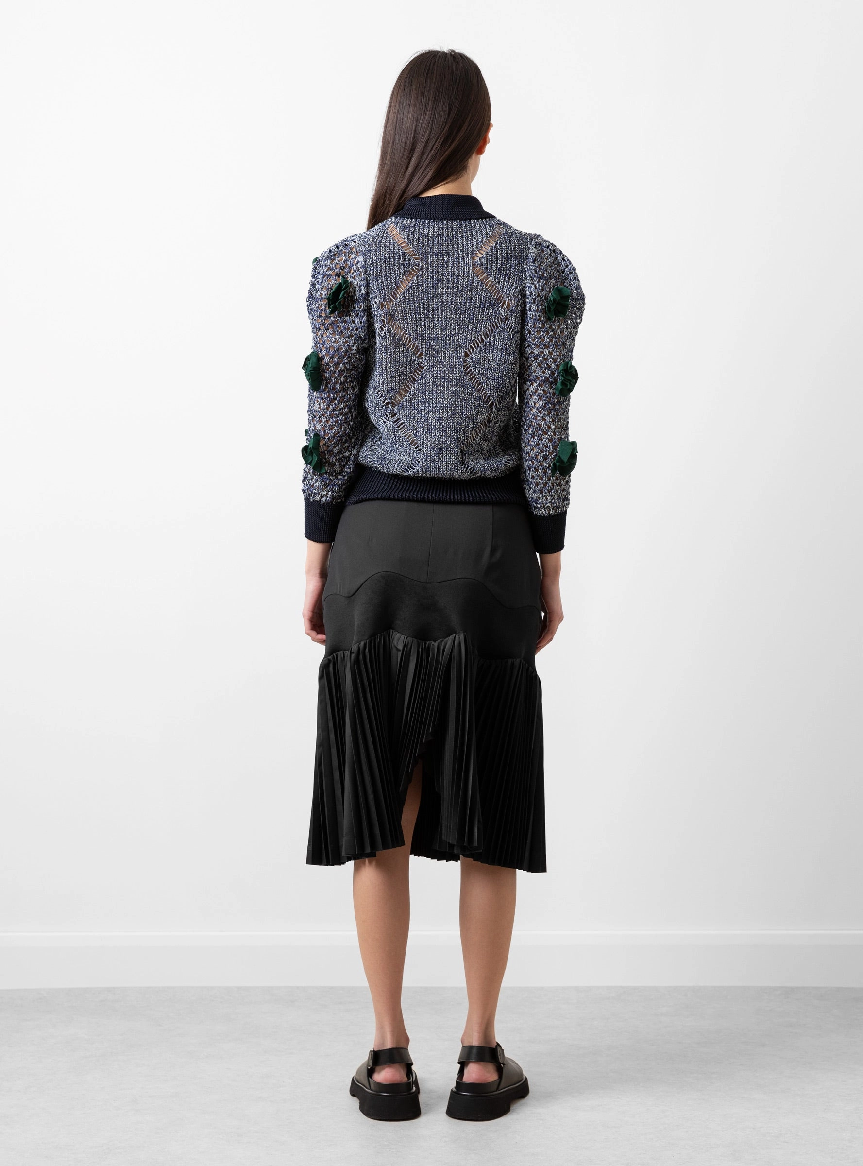 Taffeta Pleats Skirt Black