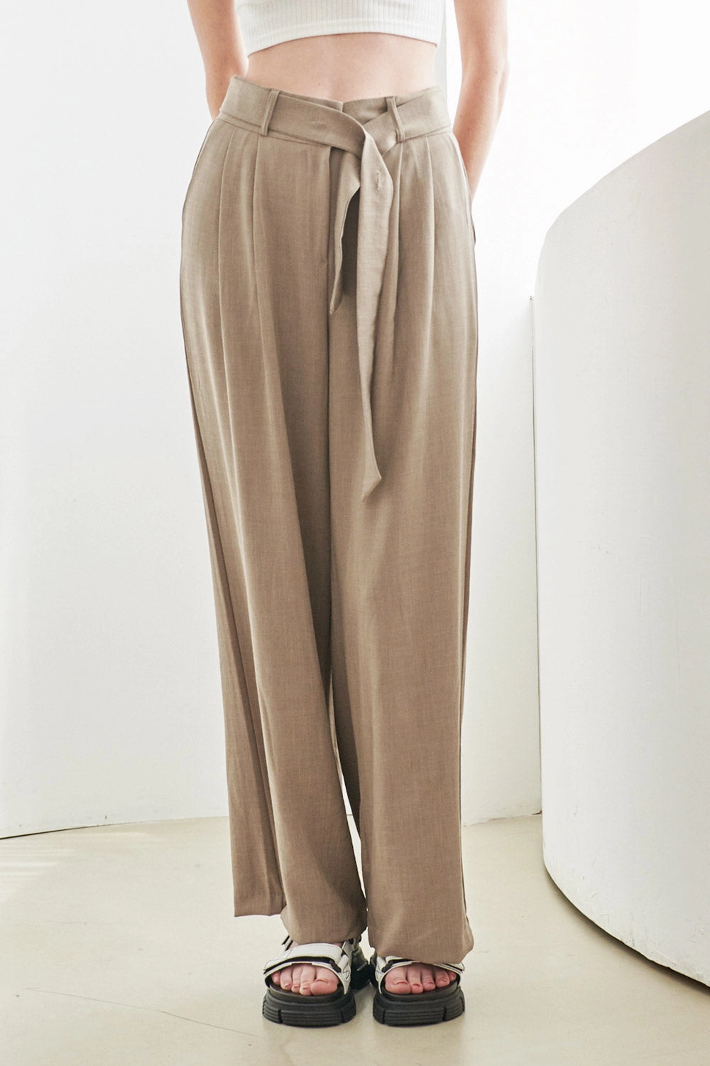 Tammy Belted Pintuck Pants