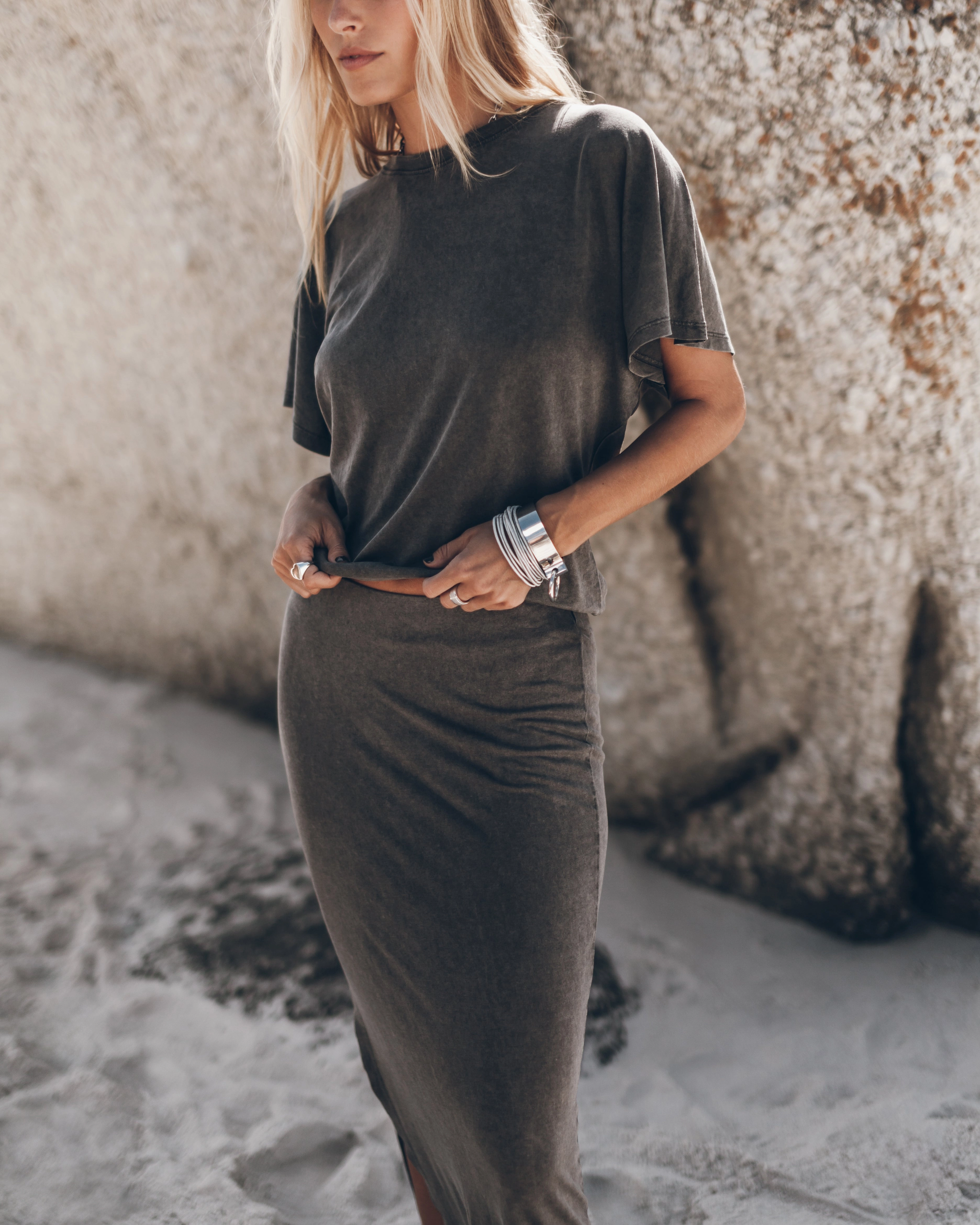 The Dark Faded Long Skirt