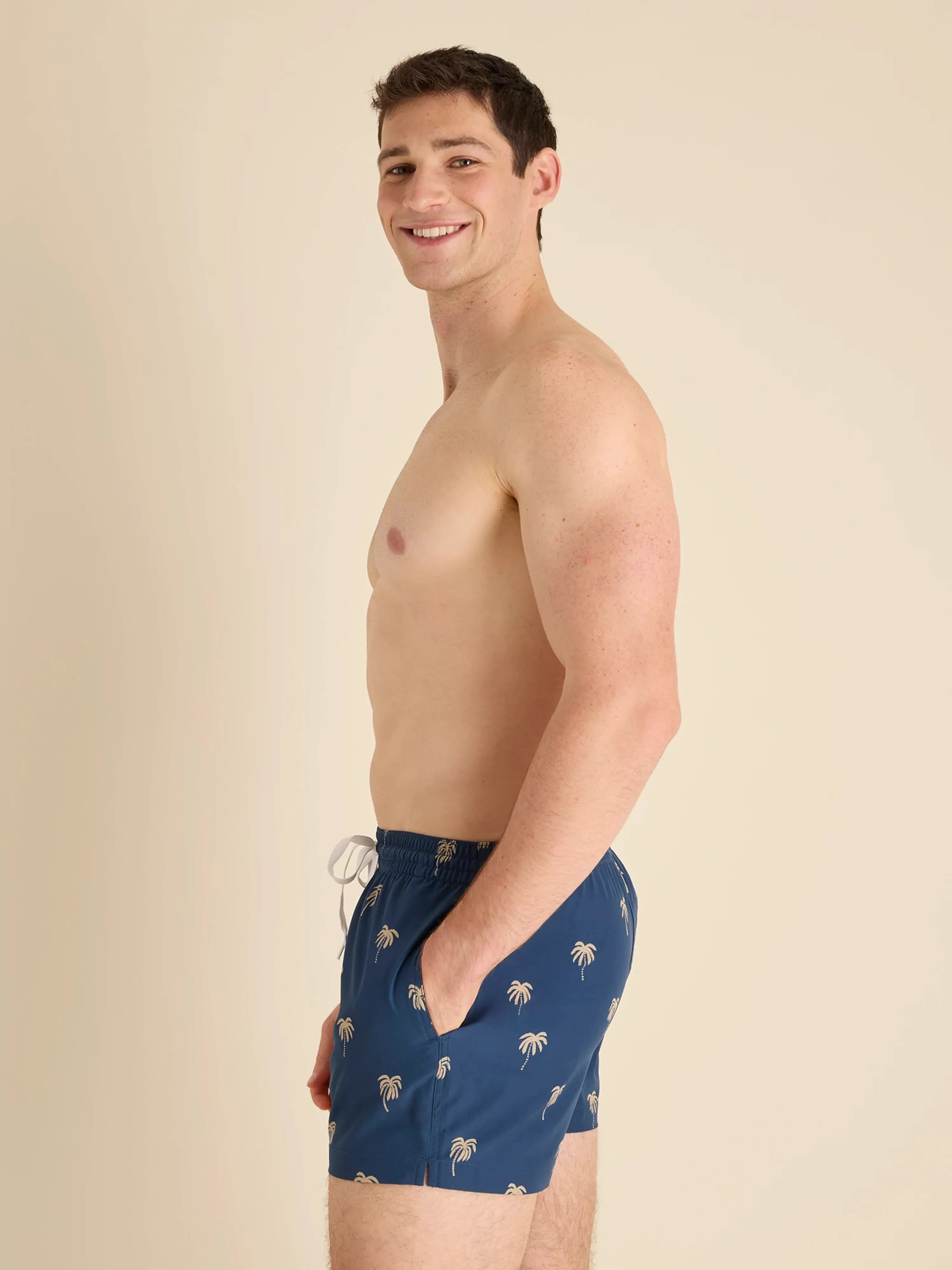 The Midnight Palms 4"(Classic Lined Swim Trunk)