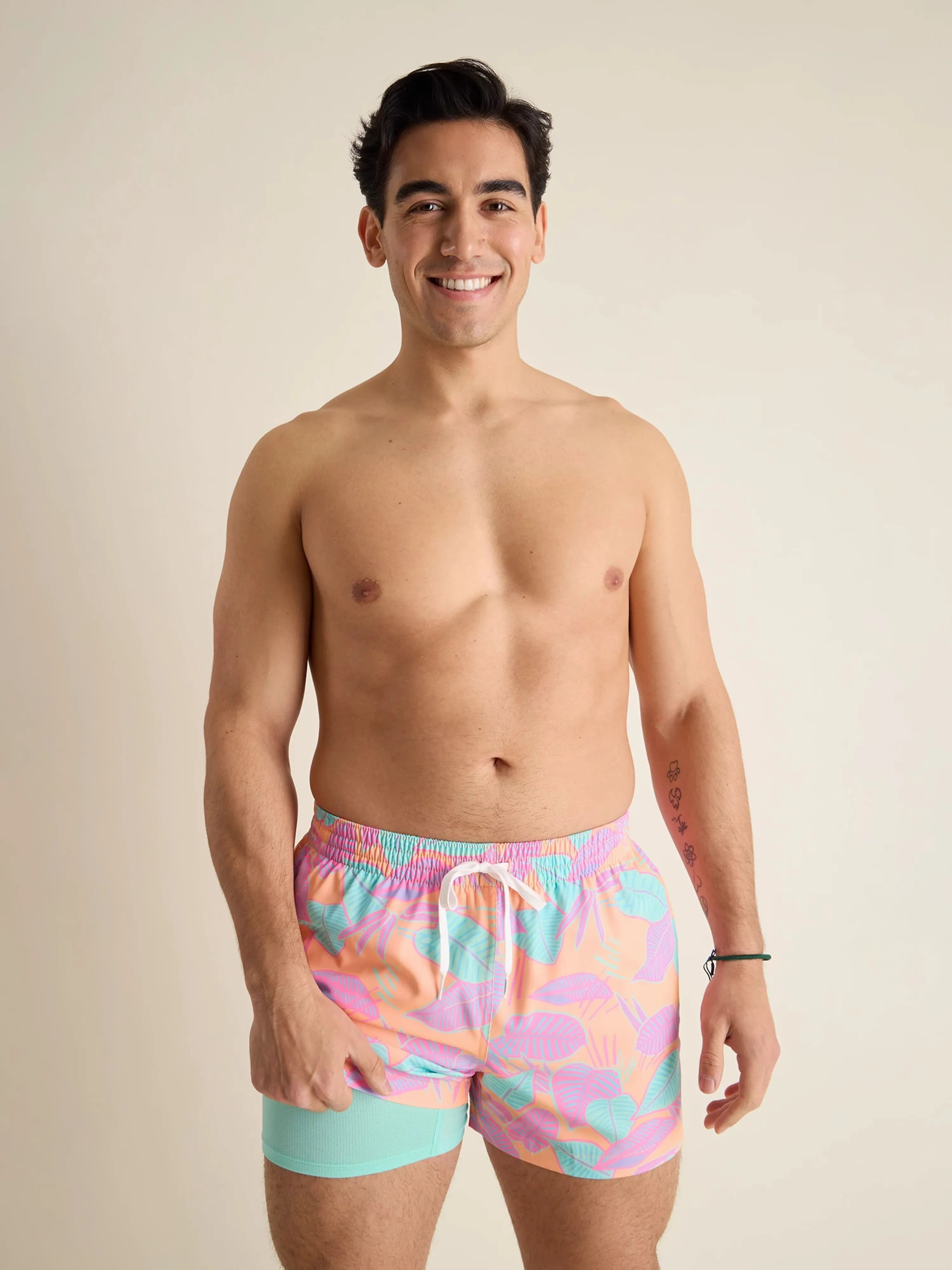 The Posh Palms 4" (Classic Lined Swim Trunk)