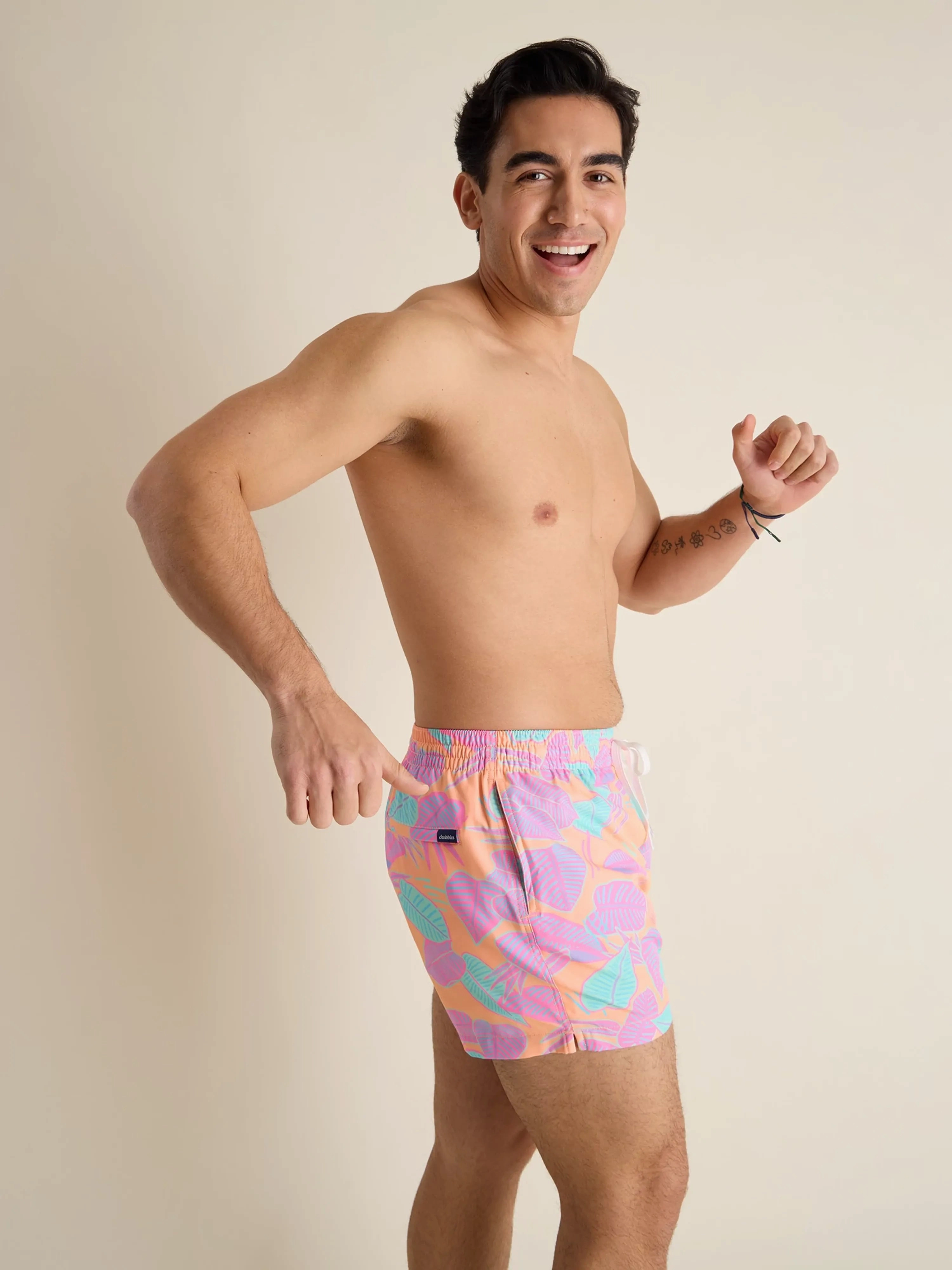 The Posh Palms 4" (Classic Lined Swim Trunk)