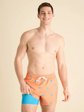 The Sundown Palms 4" (Classic Lined Swim Trunk)