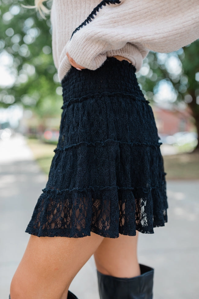 Through The Garden Black Lace Mini Skort SALE