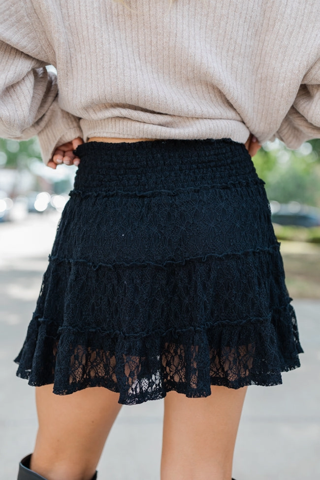 Through The Garden Black Lace Mini Skort SALE