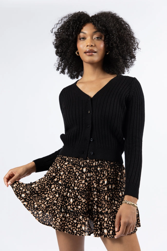 Through The Garden Black Leopard Mini Skort SALE