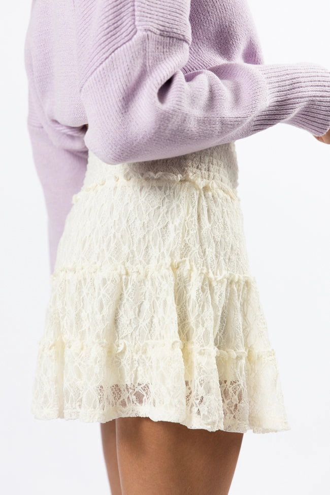 Through The Garden Cream Lace Mini Skort SALE