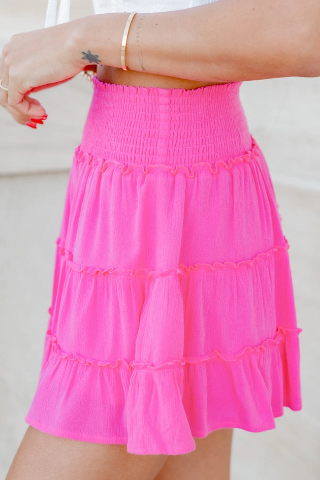Through The Garden Pink Solid Mini Skort SALE