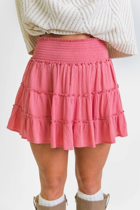 Through The Garden Rose Solid Mini Skort SALE