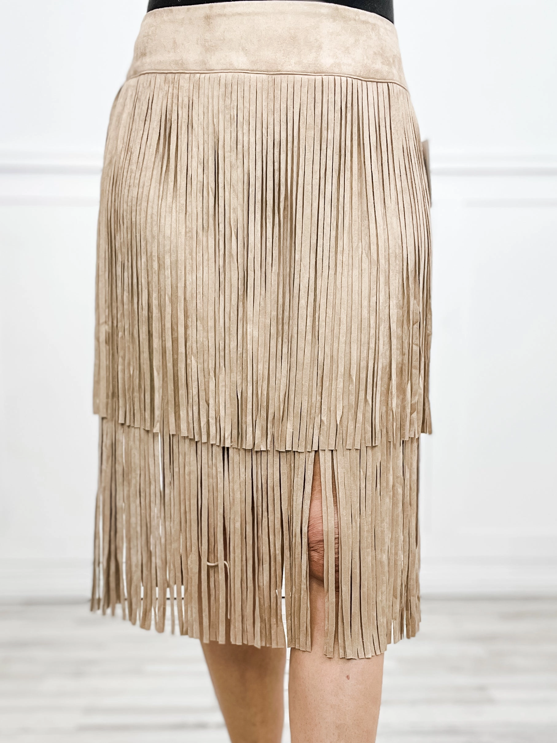 Tiered Fringe Mini Skirt
