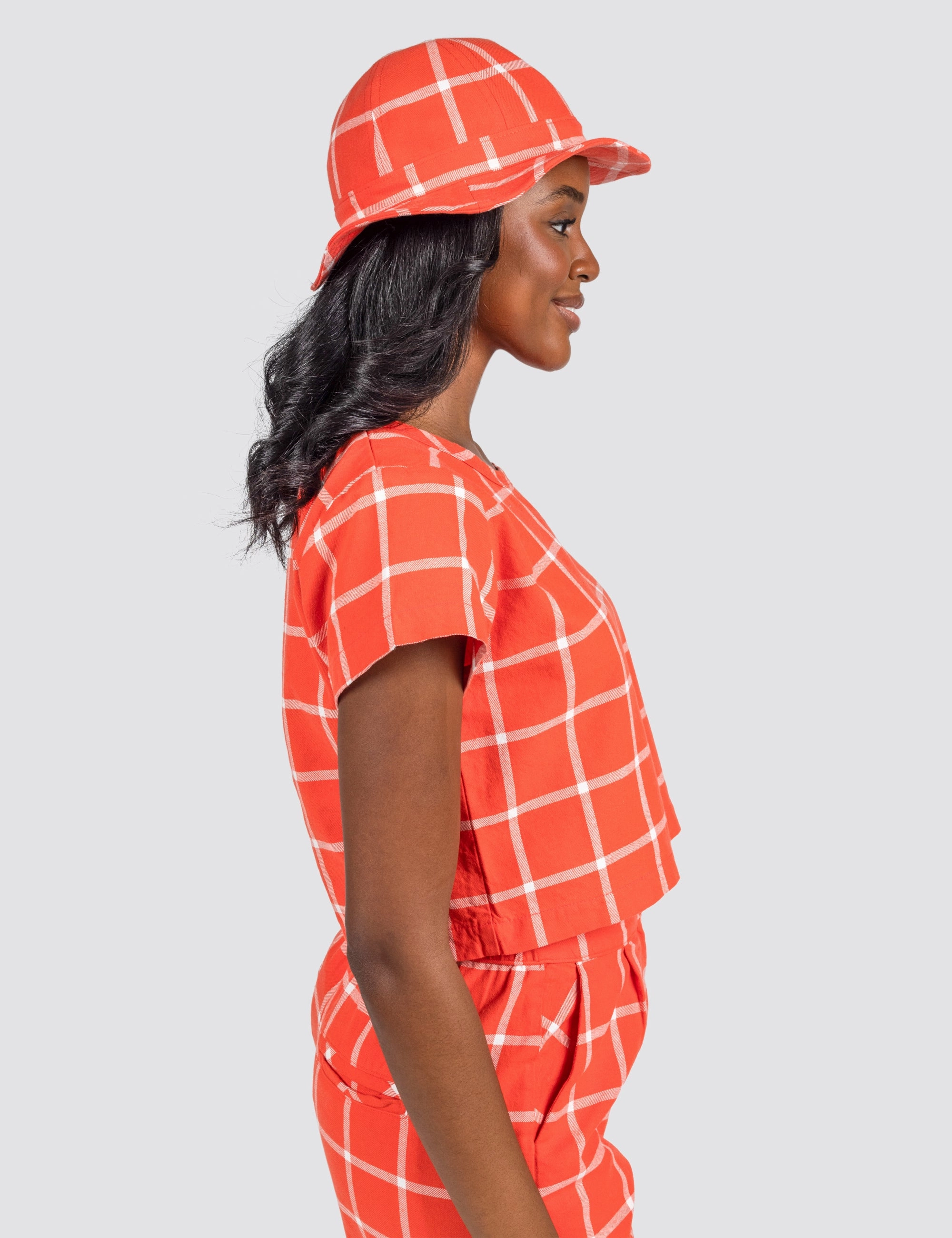 Tomato Grid Crop Top