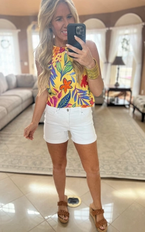 Tropical Floral Halter Top - Final Sale