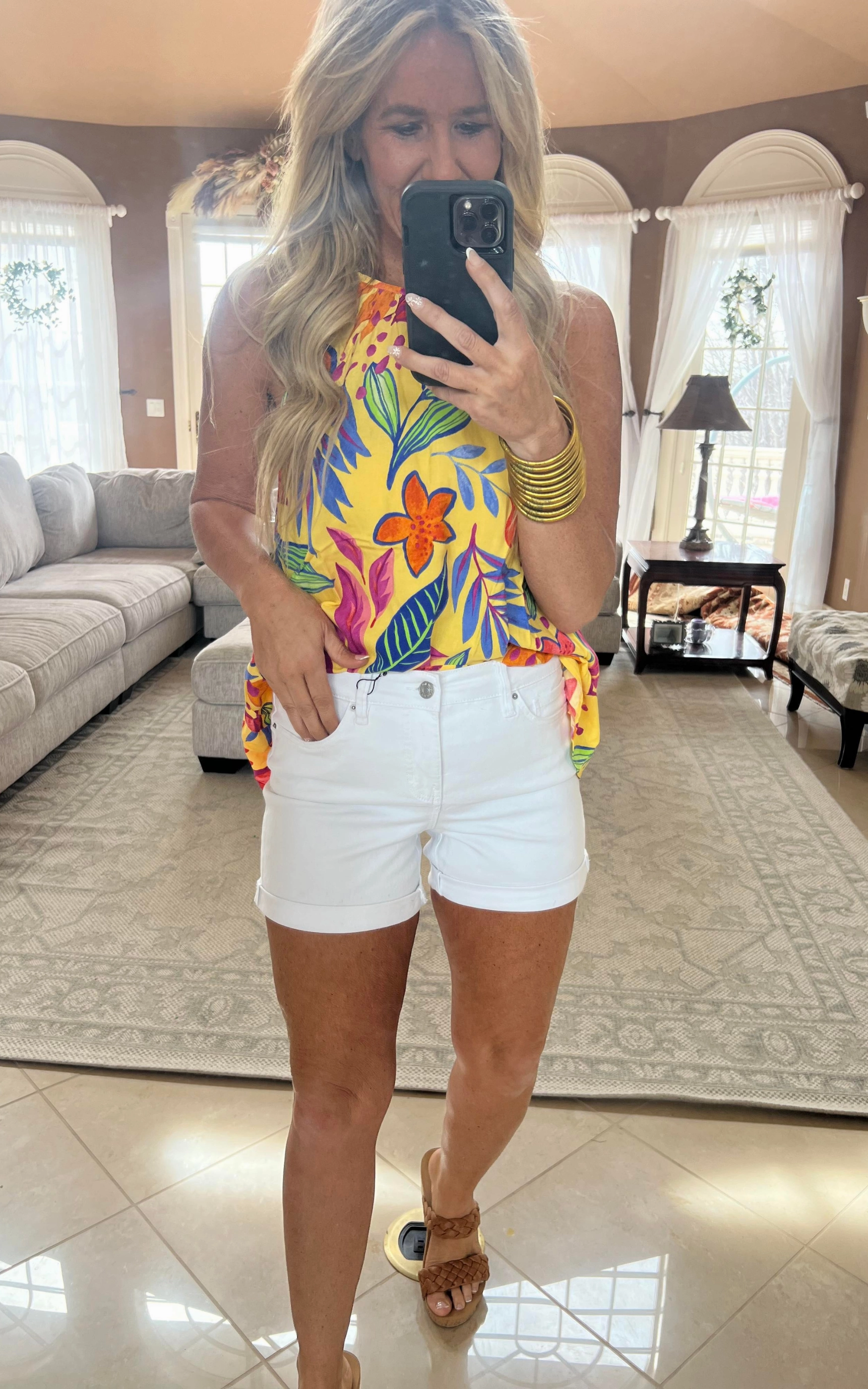 Tropical Floral Halter Top - Final Sale