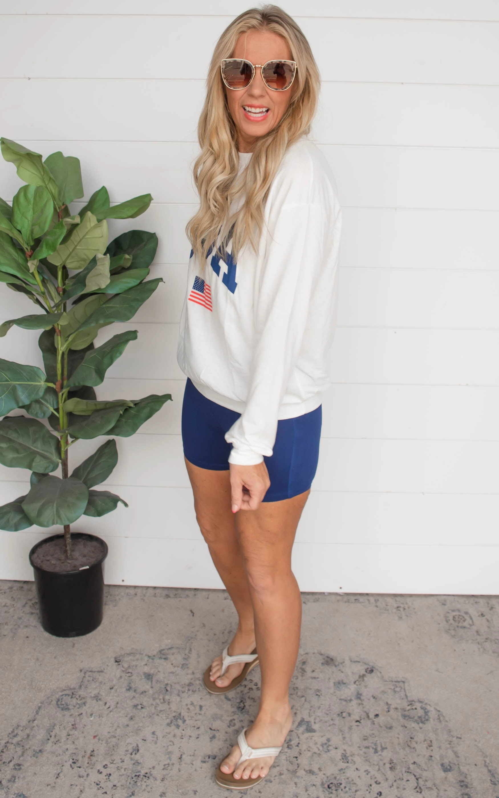 USA Flag Printed Long Sleeve Top | FINAL SALE