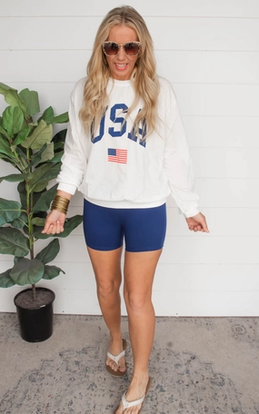 USA Flag Printed Long Sleeve Top | FINAL SALE