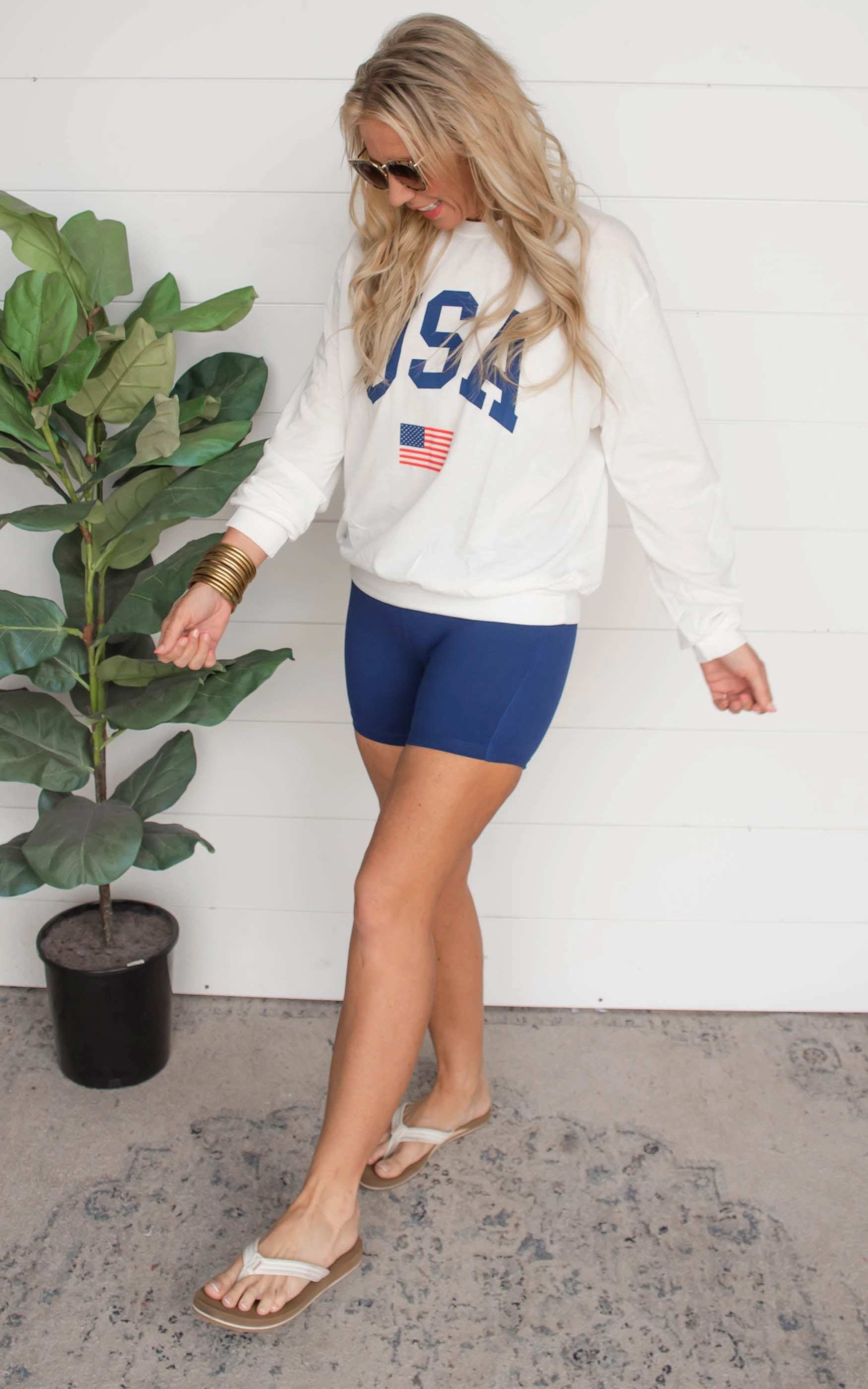 USA Flag Printed Long Sleeve Top | FINAL SALE