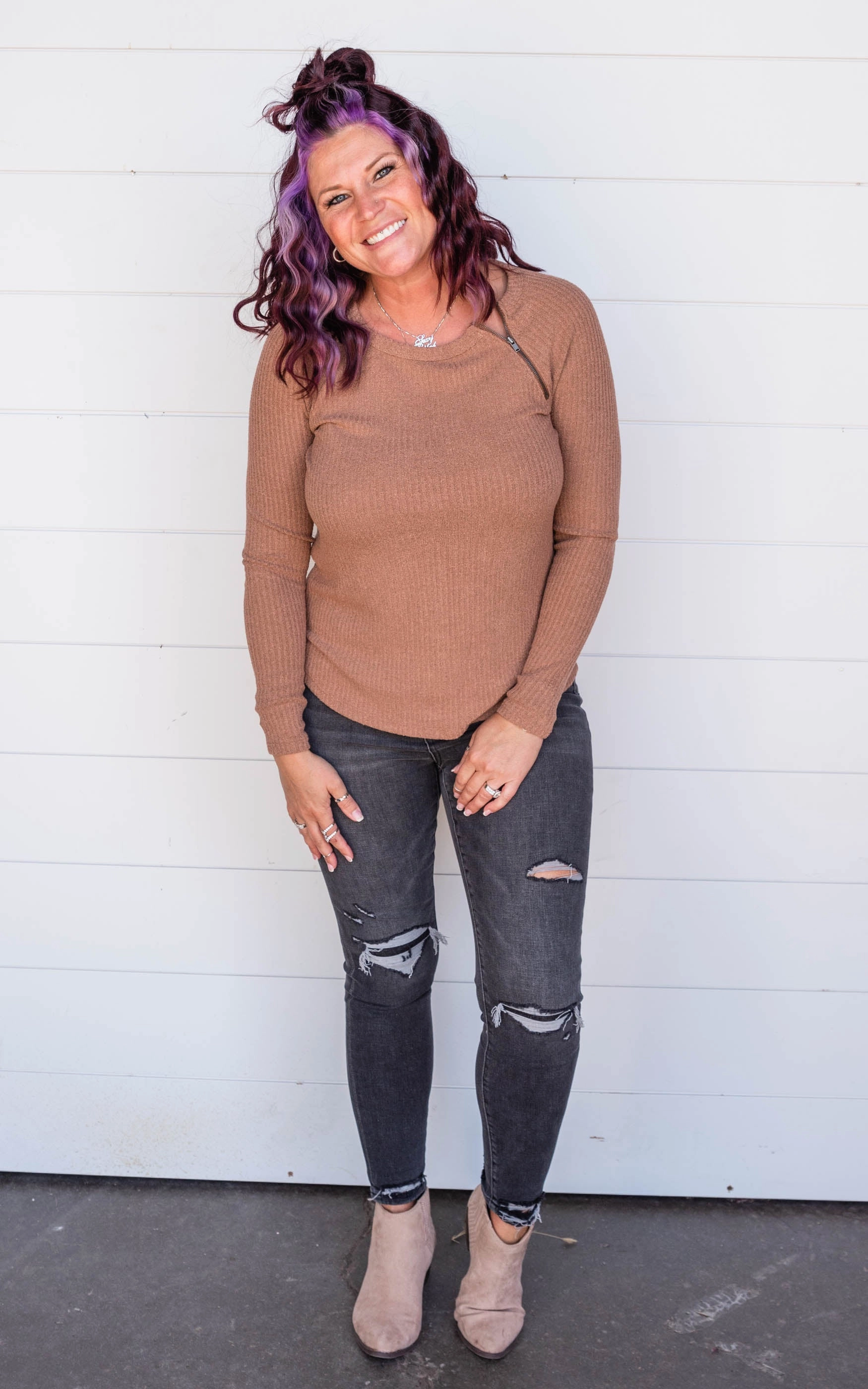 When It's Crisp In The Air Raglan Crew Neck Top - Final Sale*