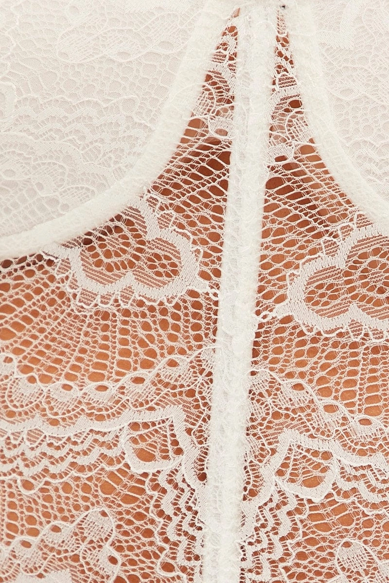 White Floral Lace Corset Top