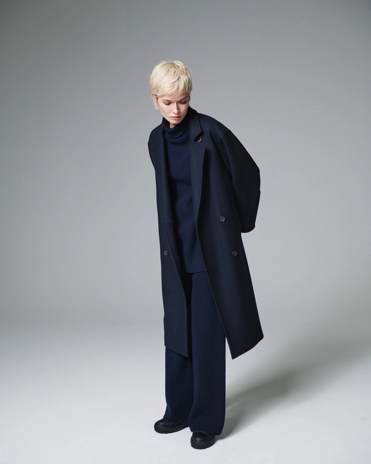 Wide Cashmere Wool Knit Pants