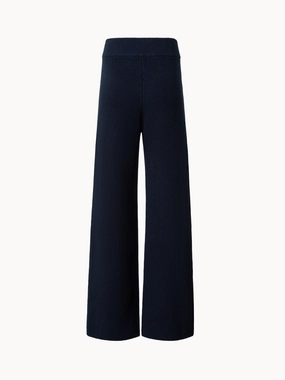 Wide Cashmere Wool Knit Pants