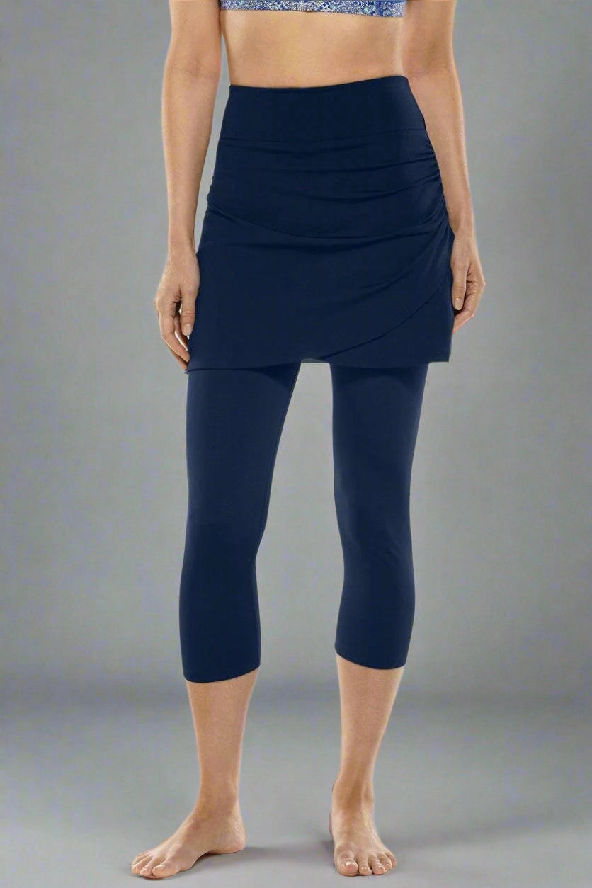 Women's Kahula Skirted Swim Capris | Navy