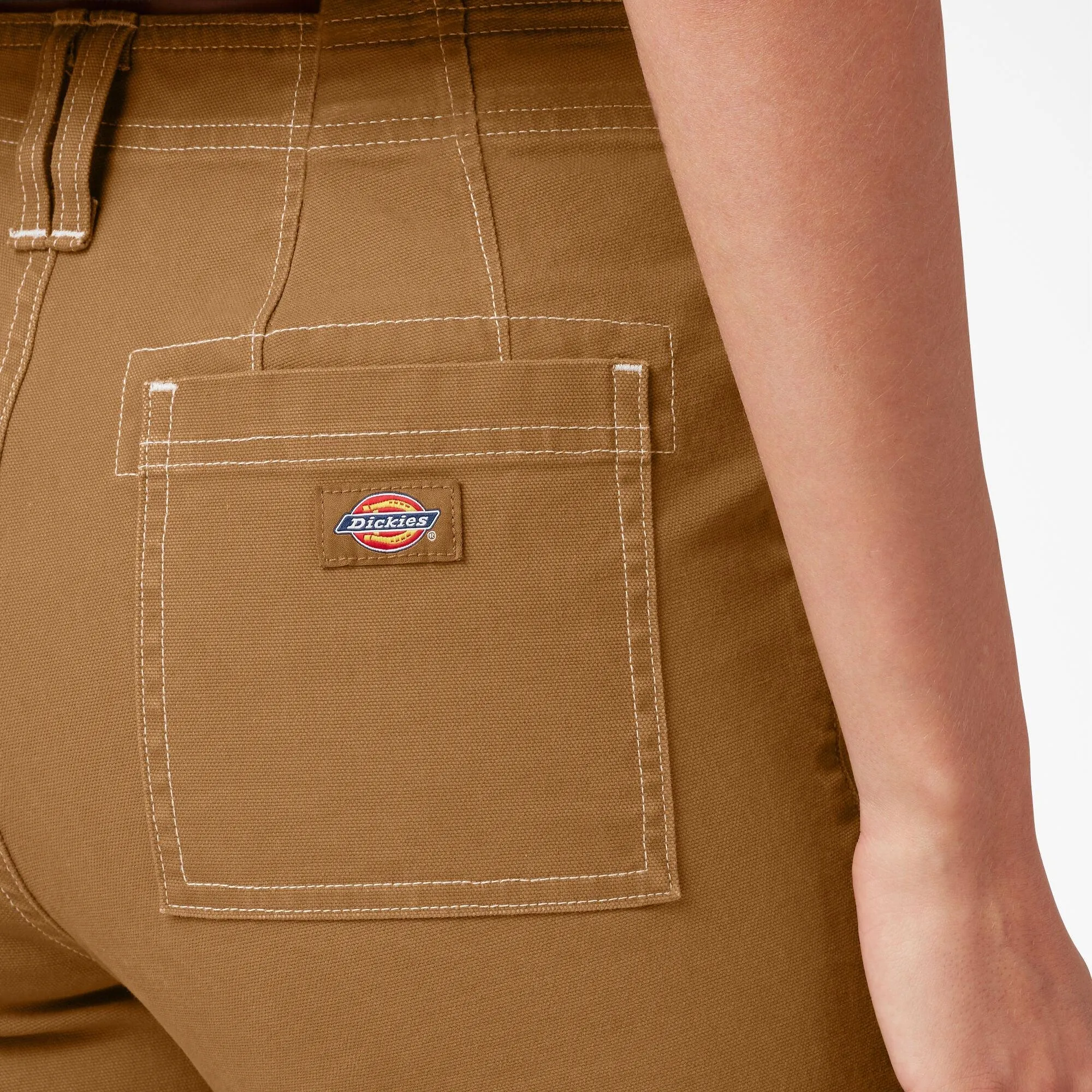 Women's Skinny Fit Cuffed Cargo Pants, Brown Duck