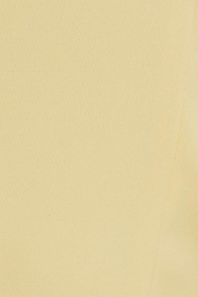 Yellow Designer Panel Detail Crop Top