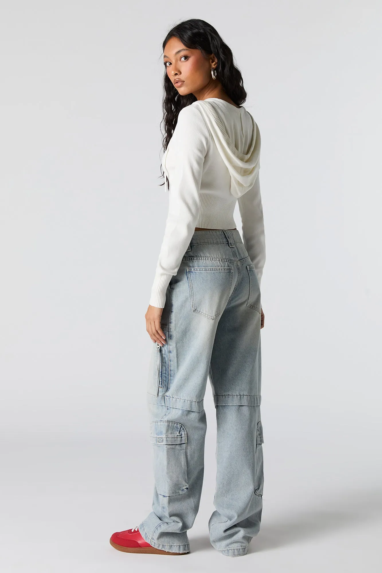 Zip Pocket Straight Leg Cargo Jean