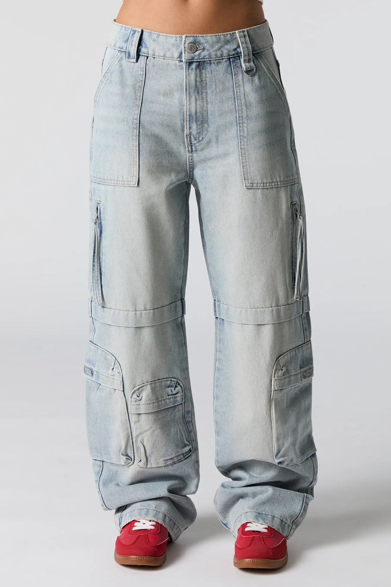 Zip Pocket Straight Leg Cargo Jean